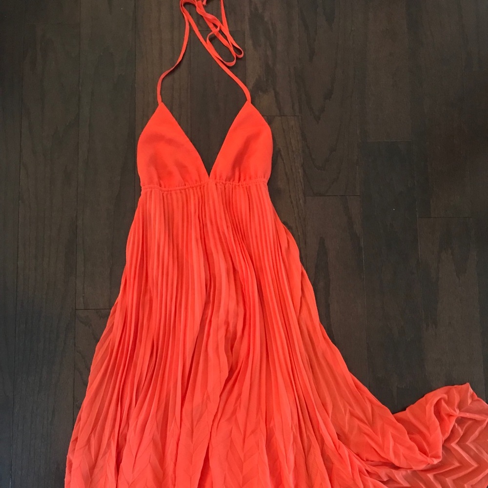 Alice and Olivia Orange Silky Dress